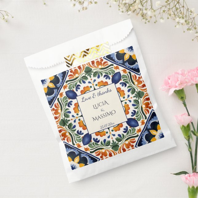 Sacolinha Talavera vintage monograma do casamento mexicano i (Selado)