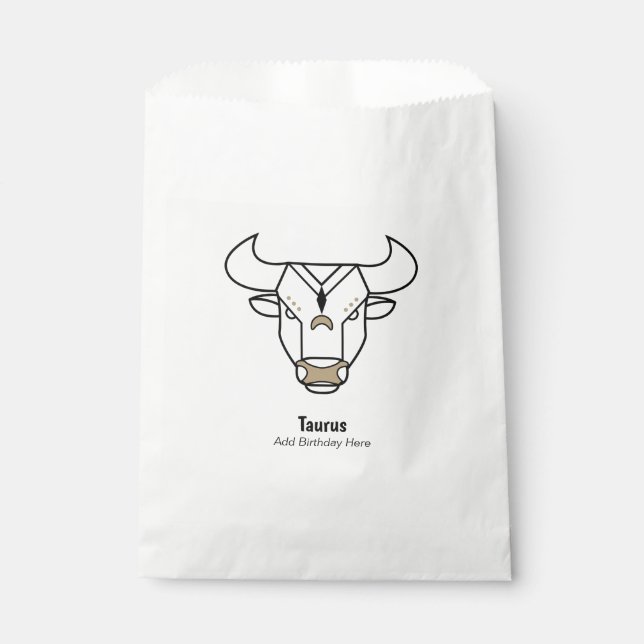 Sacolinha Taurus, o touro preto personalizado zodíaco (Frente)