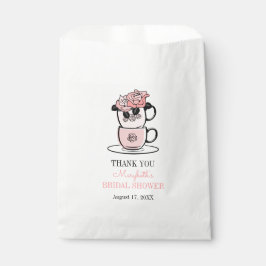 Sacolinha Tea Teacup Flowers Chá de panela Favor Bolsas