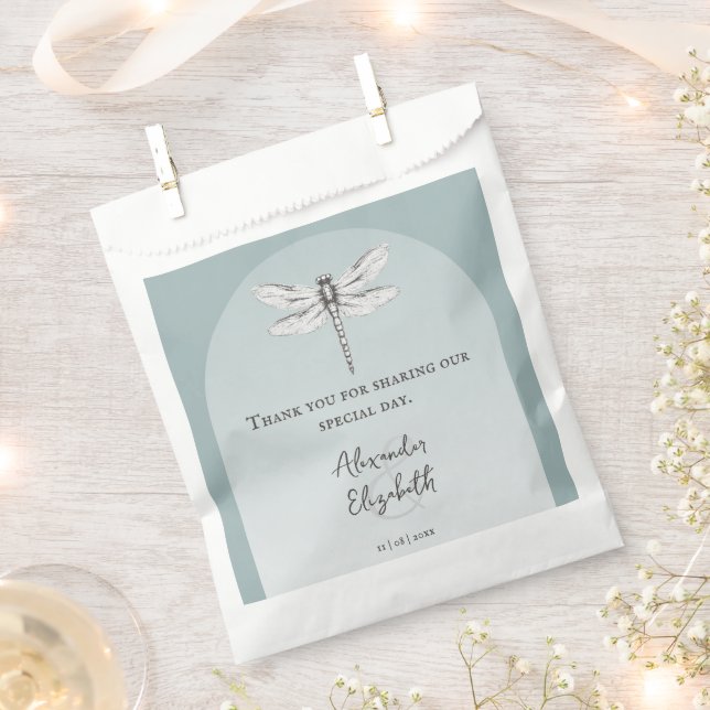 Sacolinha Teal Dragonfly Wedding (Cortado)