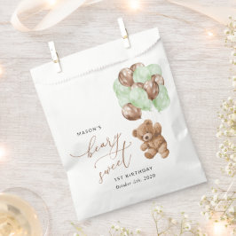 Sacolinha Teddy Bear, Balões Verdes, Primeiro Aniversário