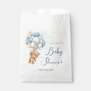 Sacolinha Teddy Bear Blue Balões Chá de fraldas Favor Bag