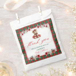 Sacolinha Teddy Bear Christmas Girl Chá de fraldas Obrigado