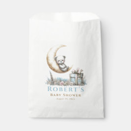 Sacolinha Teddy Blue Bear Boy Baby Shower