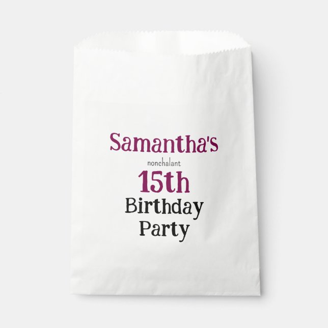 Sacolinha Teen Nonchalant Birthday Party Invitation (Frente)