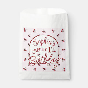 Sacolinha Tema Cerejas Primeiro Aniversário Favorece Bolsas