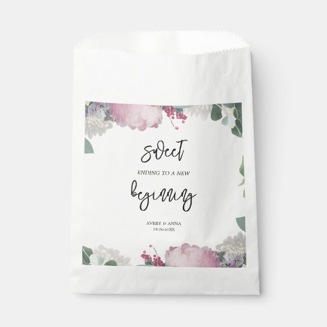 Sacolinha Tema de Casamento Floral (Frente)