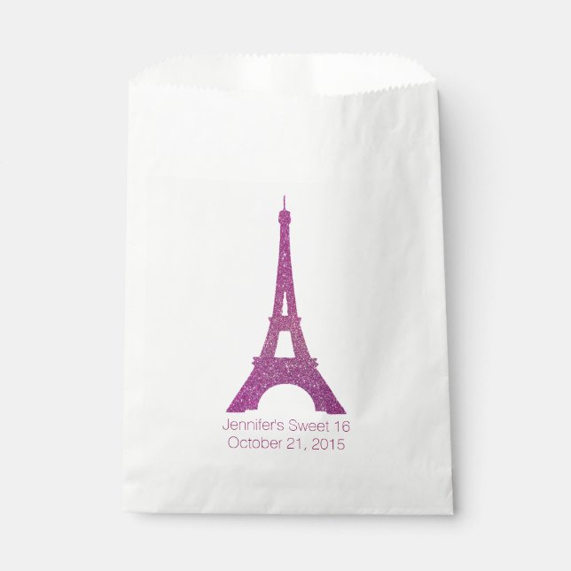 Sacolinha Tema de Paris, Sweet 16 Favor Bag (Frente)