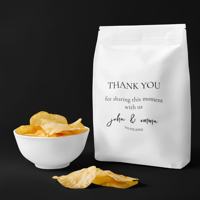 Sacolinha Tema Elegante de Casamento Negro e Branco (Thank your guests with a return gift with a note)