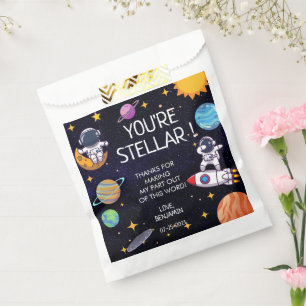 Sacolinha Tema Espacial Bonito Qualquer Aniversário De Idade