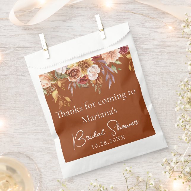 Sacolinha Terracotta Fall Floral Chá de panela (Cortado)