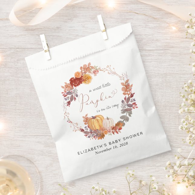 Sacolinha Terracotta Pumpkin Outono Chá de fraldas (Cortado)