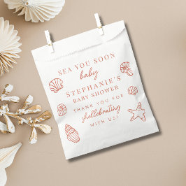 Sacolinha Terracotta Sea You Soon Thank You Baby Shower