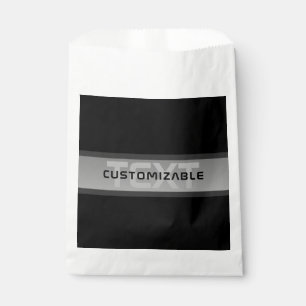 Sacolinha Texto Camadas Personalizável Moderno Preto & Cin
