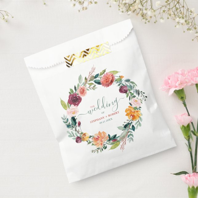 Sacolinha Texto de Casamento Personalizado das Flores de Jar (Selado)