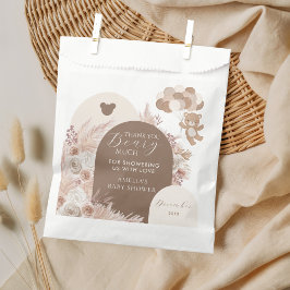 Sacolinha Thank You Beary Much Neutral Teddy Bear Boho