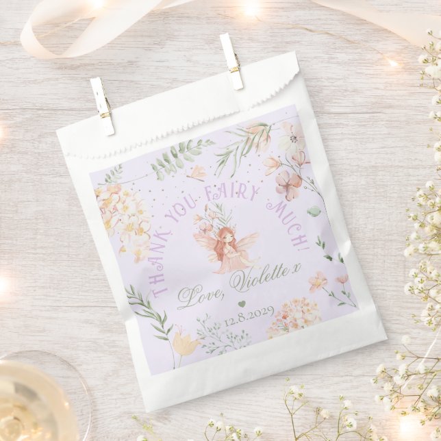 Sacolinha Thank you Fairy Much Fairy 1st Birthday Purple (Cortado)