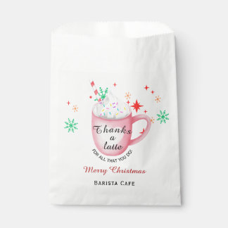 Sacolinha Thanks a latte Christmas coffee shop logo