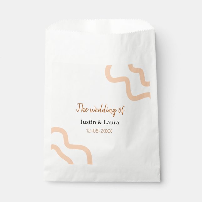 Sacolinha The wedding of add bride groom name date peach (Frente)