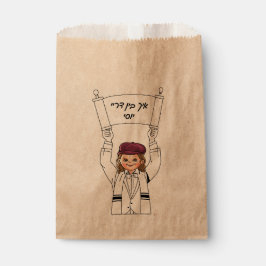 Sacolinha Three Year Old Boy Upsherin Torah Scroll Favor Bag
