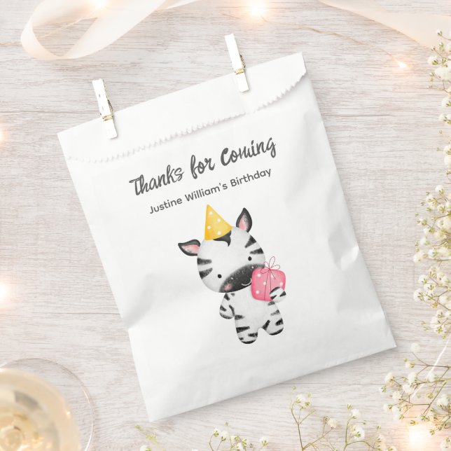 Sacolinha Tigre de Bebê Bonito com presente, Obrigado Festa (Cortado)