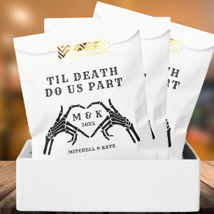 Sacolinha Til Death Nos Part Skeleton Heart Hand Wedding