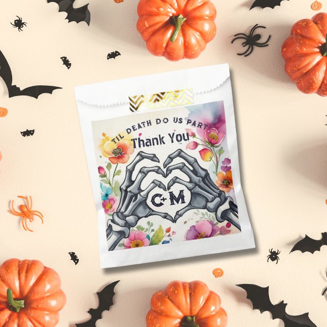 Sacolinha Til Death Nos Parte Skeletons Casamento Gótico (Criador carregado)