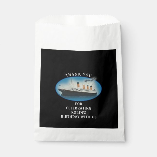 Sacolinha Titanic Birthday Black RMS White Star Line Ship (Frente)