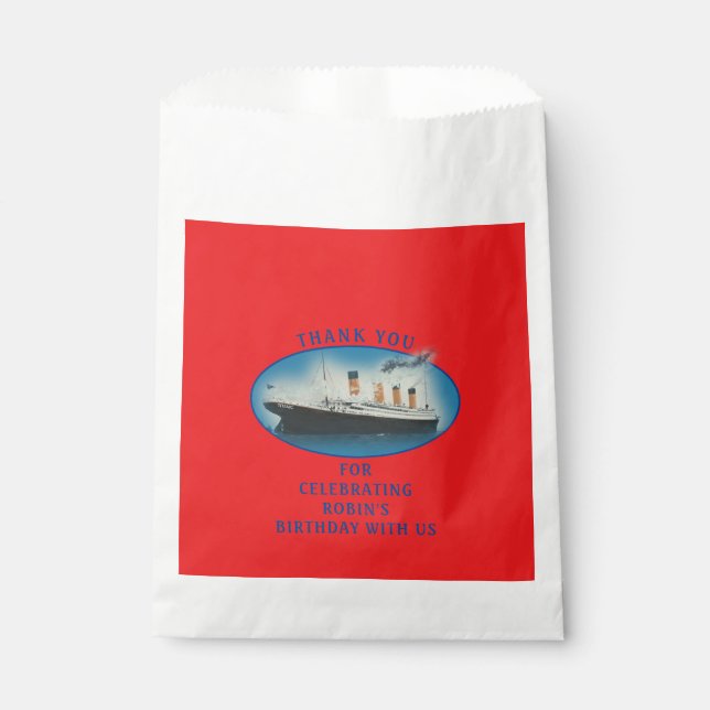 Sacolinha Titanic Birthday Red RMS White Star Line Ship (Frente)