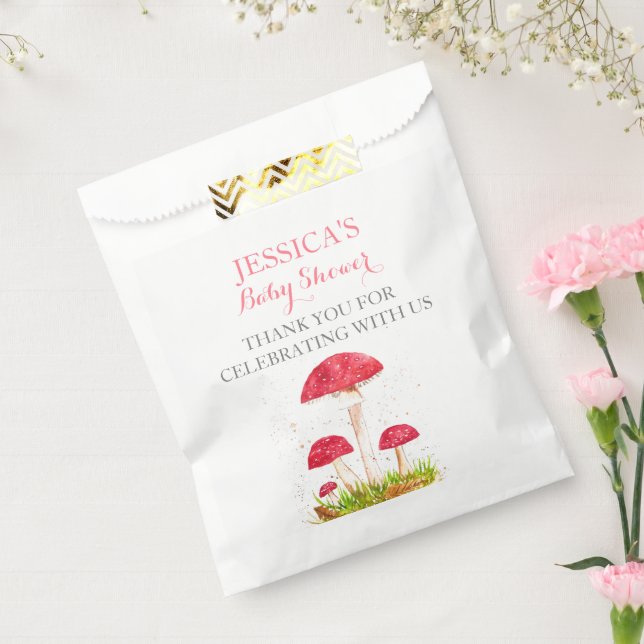 Sacolinha Toadstool Mushroom Watercolor Chá de fraldas (Selado)