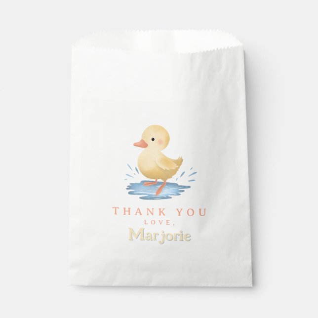 Sacolinha Toddlers Cute Farm Duck Birthday Favor (Frente)