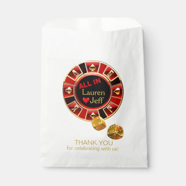 Sacolinha Todos Em Casino Chip Las Vegas Style Casamento (Frente)