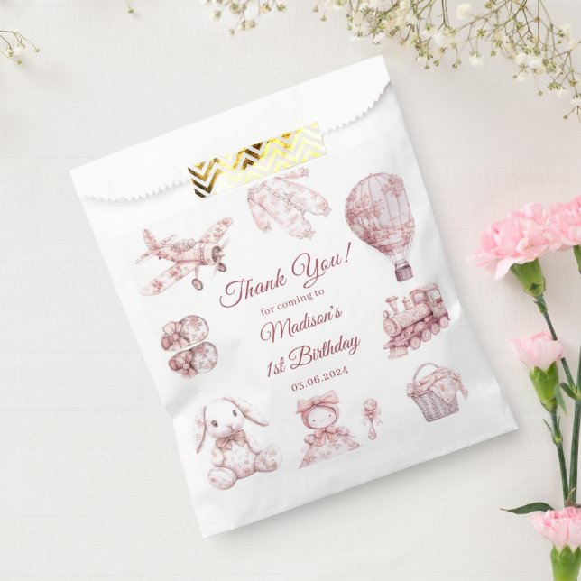 Sacolinha Toile De Jouy Blue Birthday Party  (Selado)