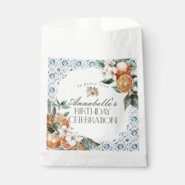 Sacolinha Toscana Azulejo Citrus Orange Festa de aniversário