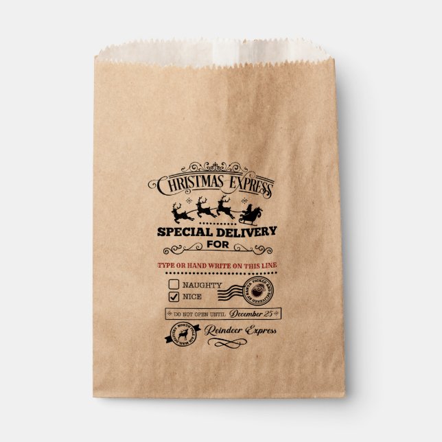 Sacolinha Tratado NICE de Entrega Especial do Natal Express (Frente)