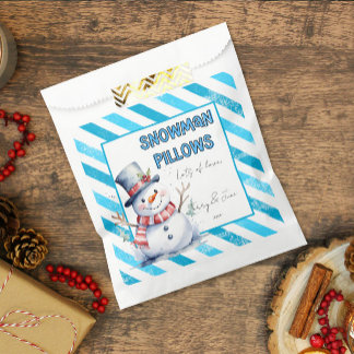 Sacolinha Travesseiros de boneco de neve Presente de Natal d