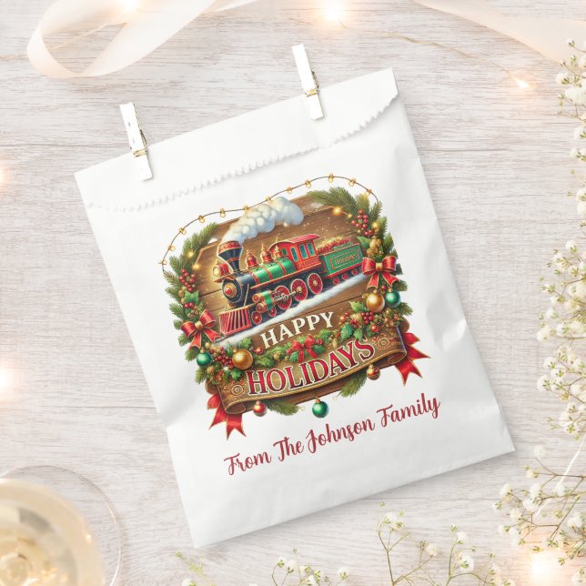 Sacolinha Trem de Natal Felizes Festas (Cortado)