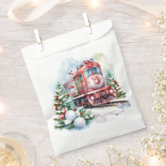 Sacolinha Trem de Natal Vintage Vermelho