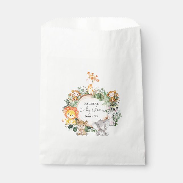 Sacolinha Trendy Greenery Selgle Safari Chá de fraldas (Frente)