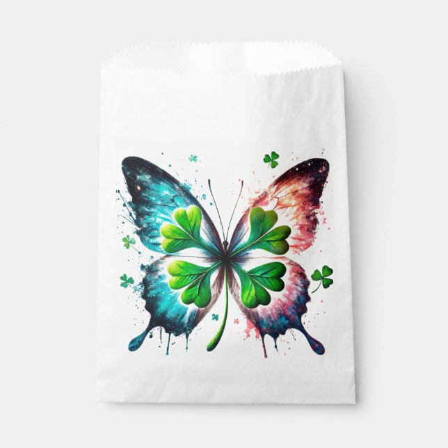 Sacolinha Trevo sortudo com borboleta (Frente)