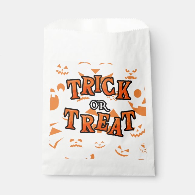 Sacolinha Trick ou Tratar Bolsas de Favor do Halloween (Frente)