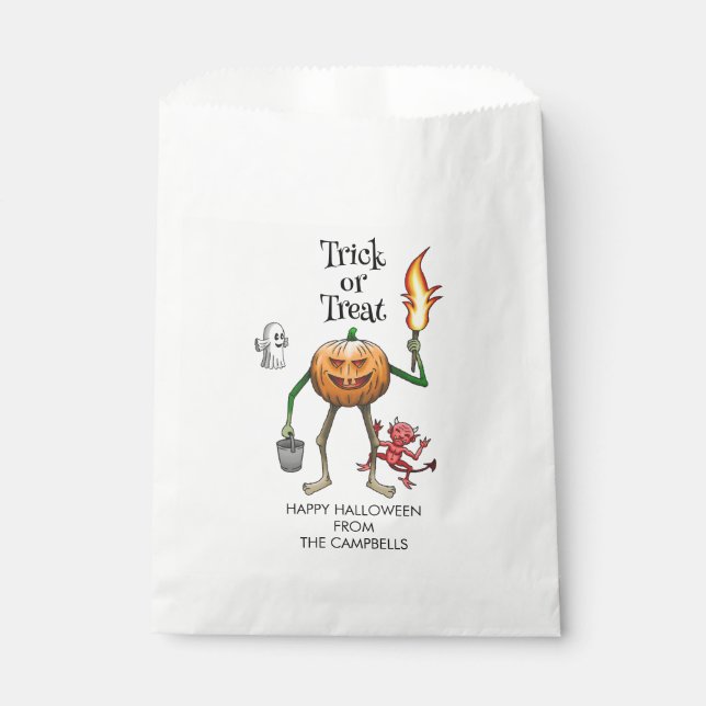 Sacolinha Trick ou Tratar Bolsas de Favor do Halloween (Frente)