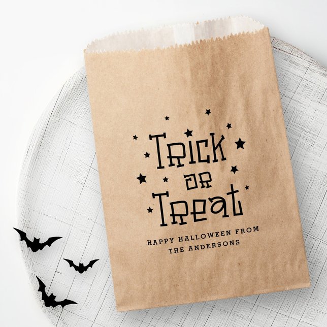 Sacolinha Trick ou trate Happy Halloween Kraft (Trick or treat Happy Halloween Kraft Favor Bag)
