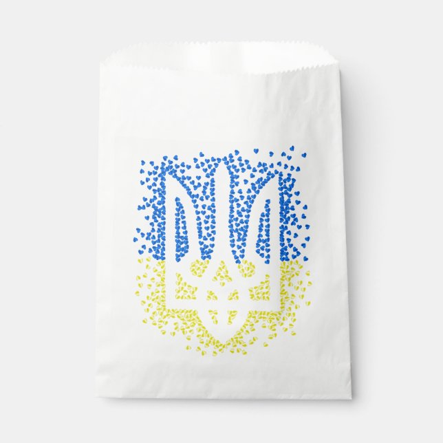 Sacolinha Tridente de emblem ucraniano trizub espalhando cor (Frente)