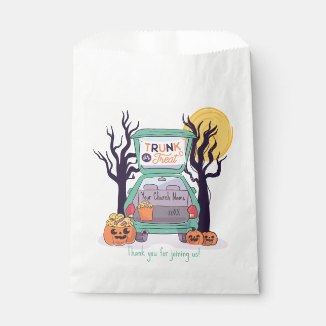 Sacolinha Tronco de Cute ou Tratar Halloween Personalizado (Frente)