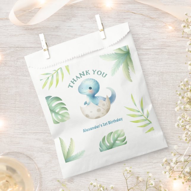 Sacolinha Tropical do primeiro aniversario Dinossauro (Cortado)