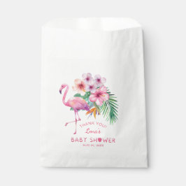 Sacolinha Tropical Flamingo Chá de fraldas Favor Bag