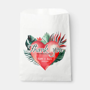 Sacolinha Tropical Palm Heart Obrigado A Favor De Casamento