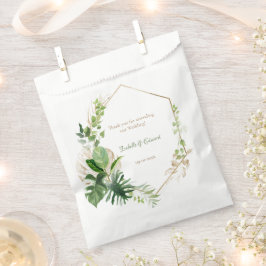 Sacolinha Tropical Verde Elegante deixa Dourada moldura geom