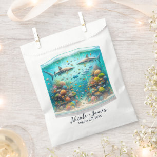 Sacolinha Tubarao & Peixe Aquario de Aquarela Casamento de A